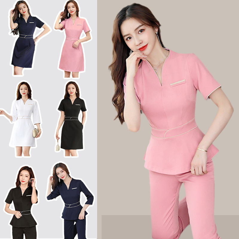 Female Beauty Salon Beautician Work Clothes Hotel Front Desk Health Tea Art Center Foot Massage Club Slimming Look Elegant Professional Clothes Female Beauty Salon Beautician Work Clothes Hotel Front Desk Health Tea Art Center Foot Massage Club Slimming Look Elegant Professional Clothes