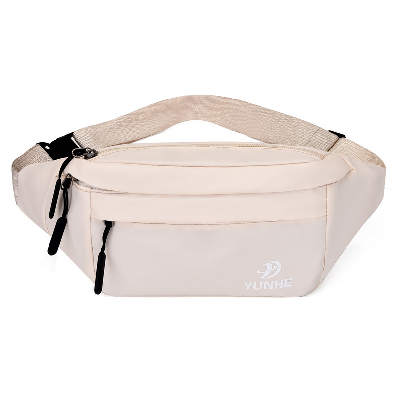 Riñonera deportiva unisex, bolso bandolera de lona impermeable al aire libre, estilo coreano casual, con logotipo personalizable