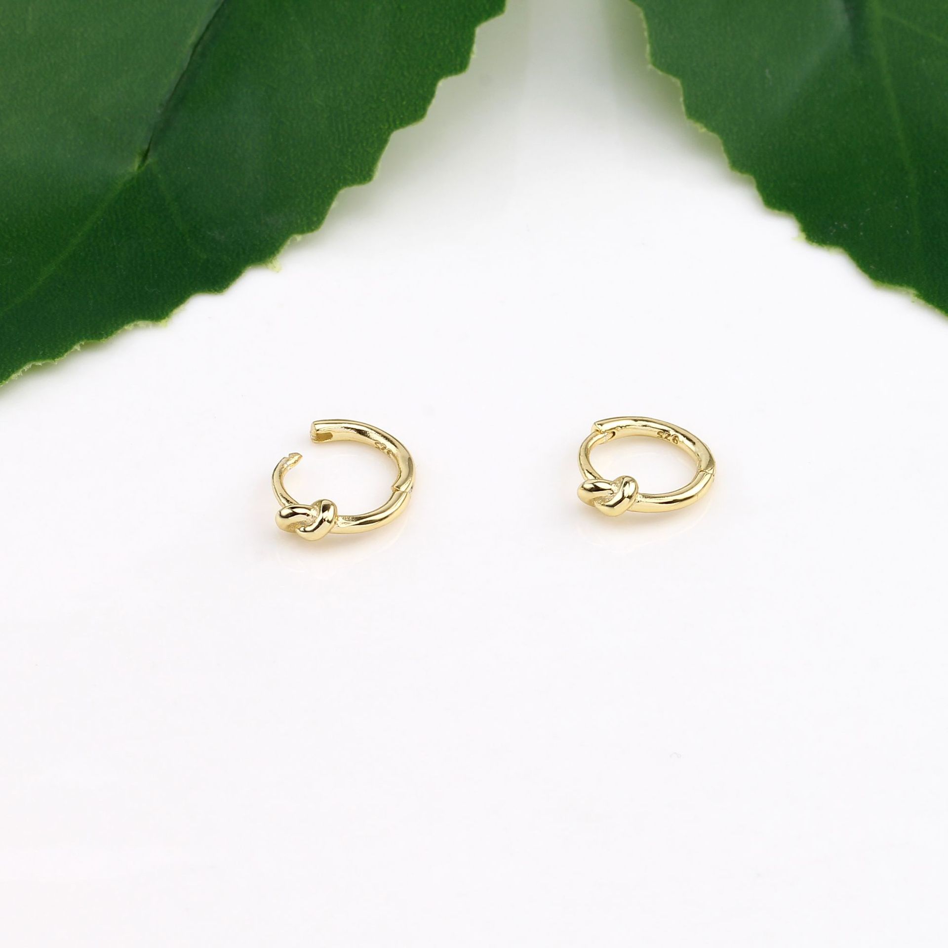 Knot Pattern Women'S Gender 1 Pair 925 Sterling Silver Knot Hoop Earrings