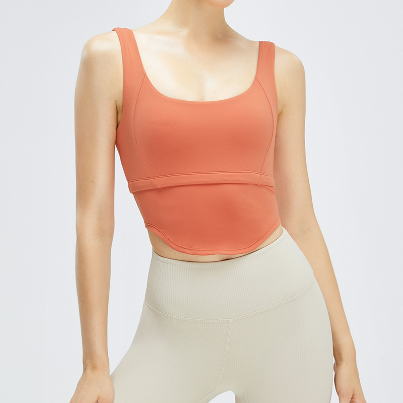 Sentido de la nube transfronteriza en forma de U ropa de yoga ropa interior deportiva de las mujeres sujetador de yoga sentido desnudo yoga Top Chaleco de yoga del todo fósforo