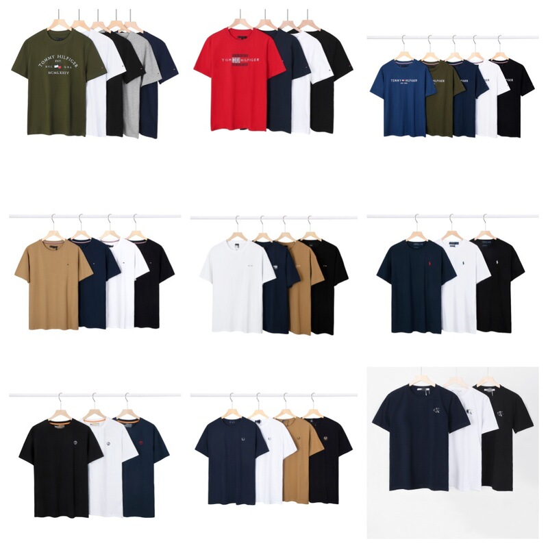 Cross-Border Supply Tommy Crew Neck Unisex Couple's Matching Short-Sleeve Classic Embroidered Logo Pure Cotton T-Shirt Cross-Border Supply Tommy Crew Neck Unisex Couple's Matching Short-Sleeve Classic Embroidered Logo Pure Cotton T-Shirt