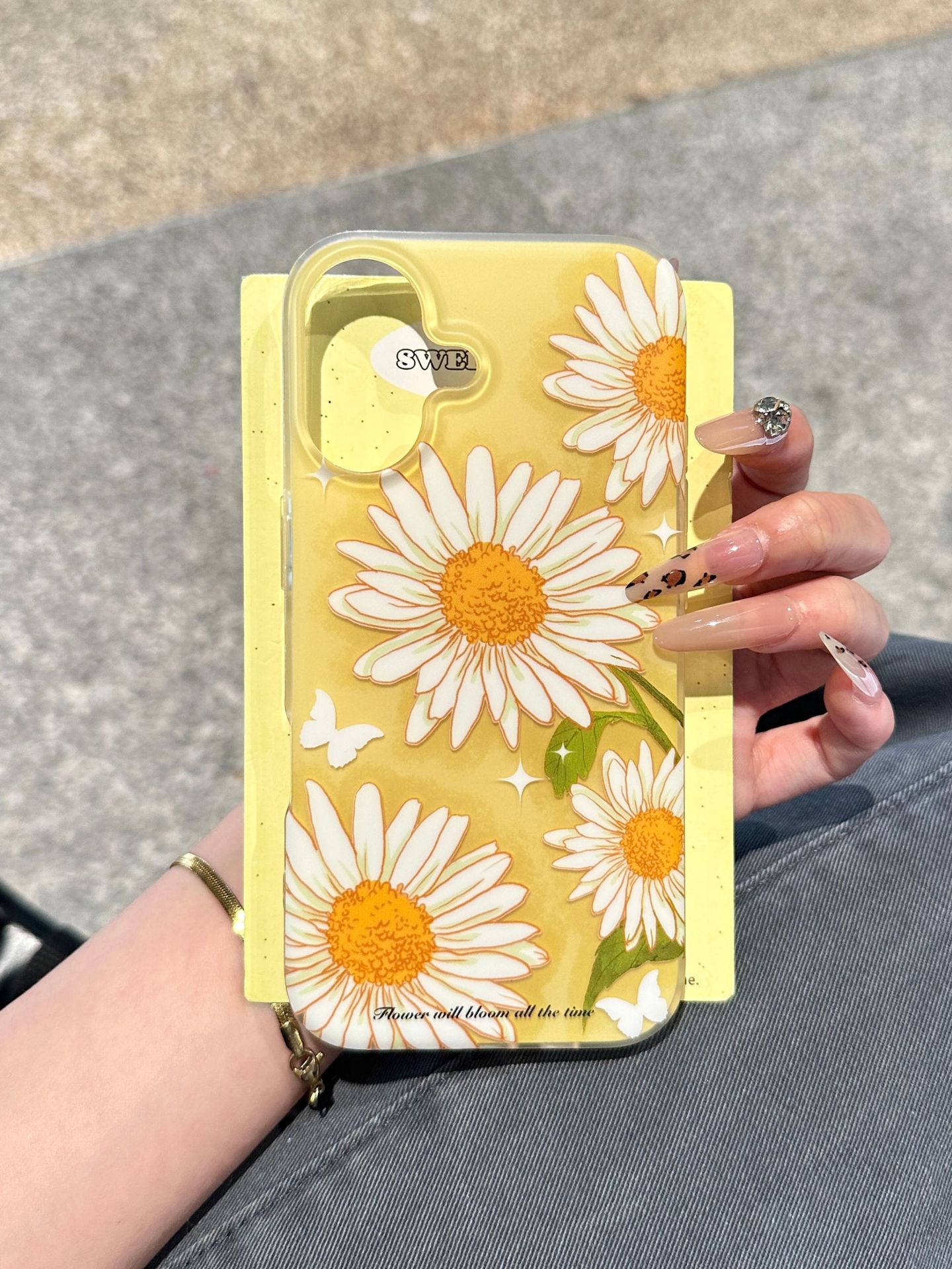 Flores de margarita frescas de verano para Apple 16Pro funda para teléfono 15/14 Nueva pareja de 15PM 16PM hembra 13