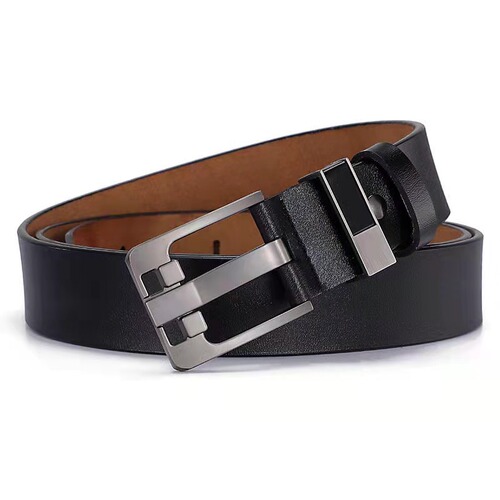 Men's Retro Leather Belt, Extended Size, Wide Pin-Clasp Design, Genuine Cowhide, Perforated Trouser Belt—Factory Direct Sales