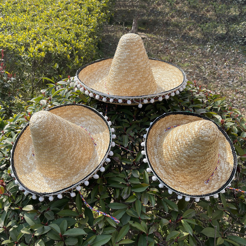 Halloween Christmas Ball Hat Carnival Mexican Straw Hat Color New Carnival Thanksgiving Costume Costume Hat