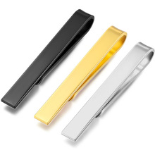 304不锈钢领带夹 现货银色金色黑领夹刻字镭射激光LOGO 5.5x0.6cm