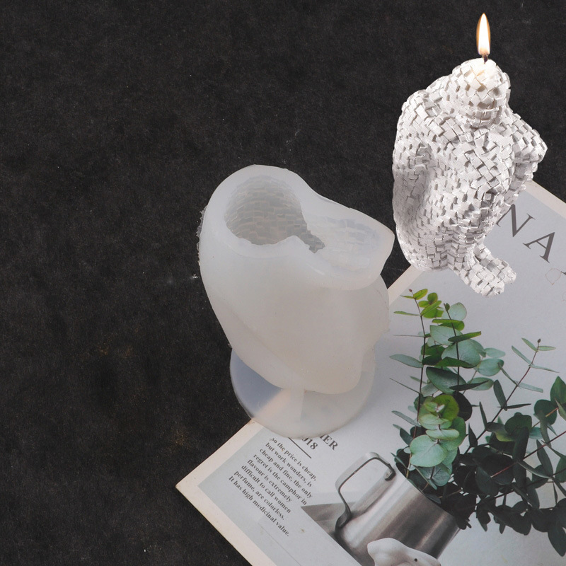 Meditación cuerpo molde mosaico pensador retrato vela molde de silicona decoración de personajes molde de fondant