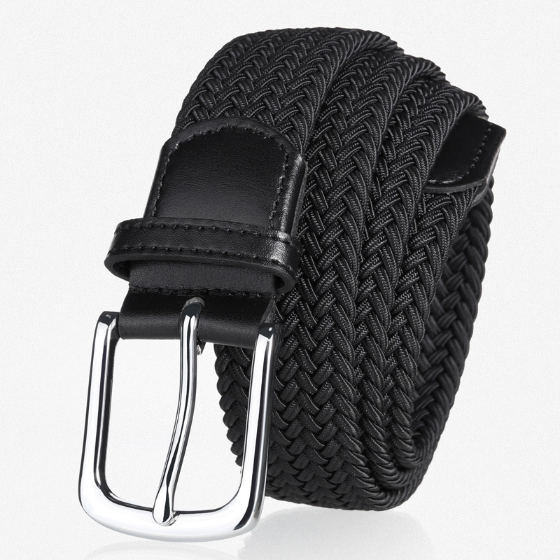 Men's Elastic Woven Belt Casual Women's Canvas Elastic Korean Version Versatile Pin Buckle Belt Wholesale Versatile Belt