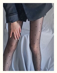 Black stockings women's summer thin trendy Internet celebrity ins dark style JK bottoming socks jacquard stockings pantyhose