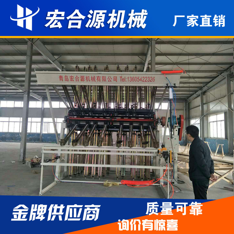 木工油压拼板机 半自动气动高频拼板机 青岛拼板机20排垒德株