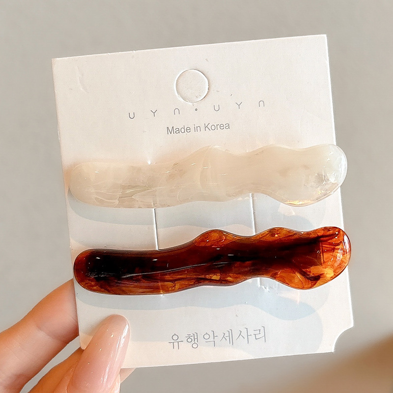 Crema ondulado punto arco clip para el cabello de la mujer adorable lateral cabello roto frisa clip de boca de pato clip para la niña clip para el cabello