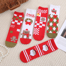 圣诞节系列防臭袜中筒袜卡通冬季袜礼品袜情侣红色可爱新年袜
