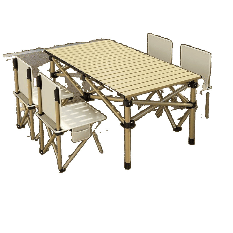 Mesa y silla plegables, set portátil de campamento al aire libre, picnic, un conjunto completo de rollos de huevos, cabina, equipo de mesa perezosa, comercio exterior