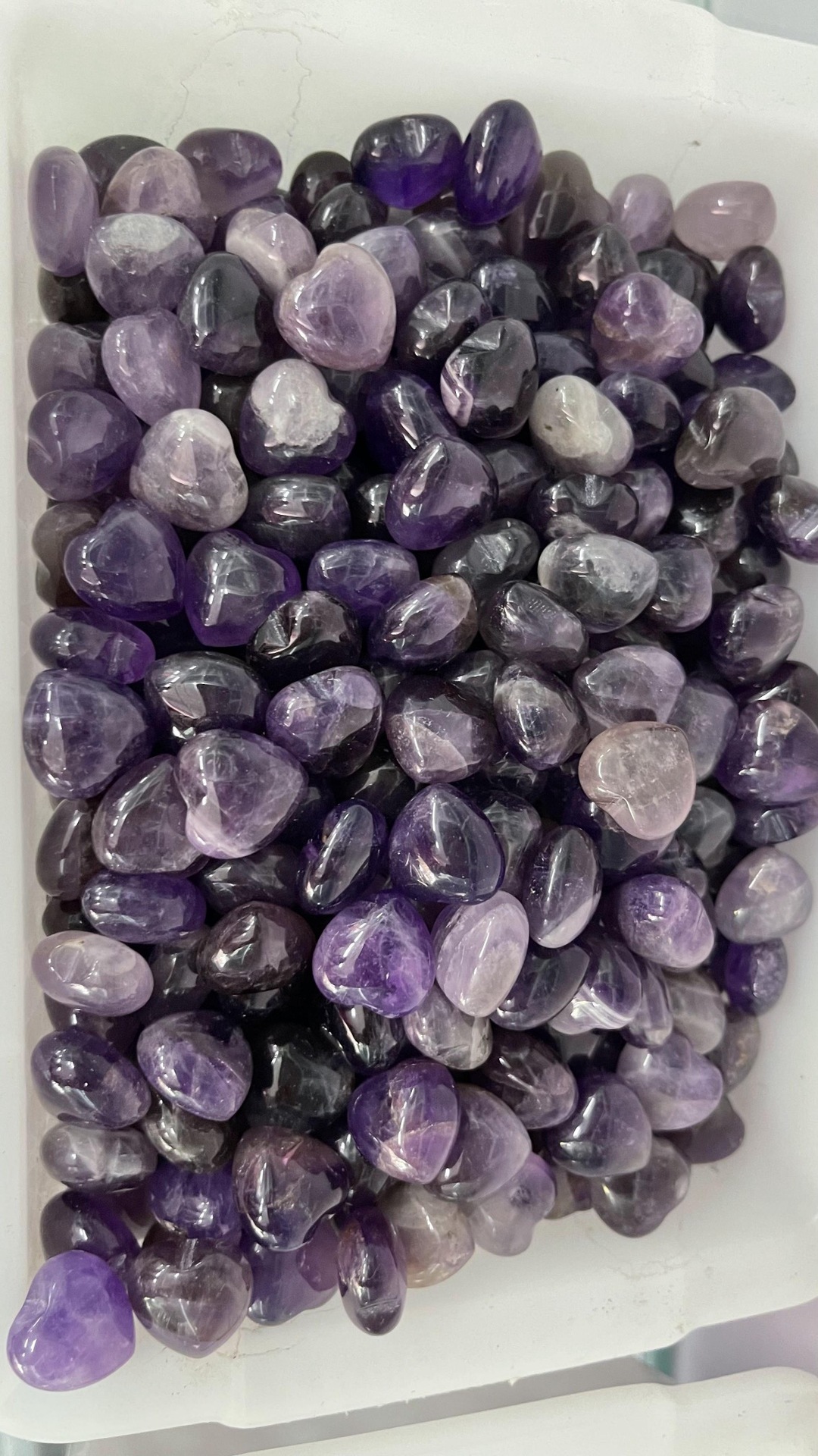 Natural Crystal 15mm No Hole Heart-Shaped Stone Ornaments