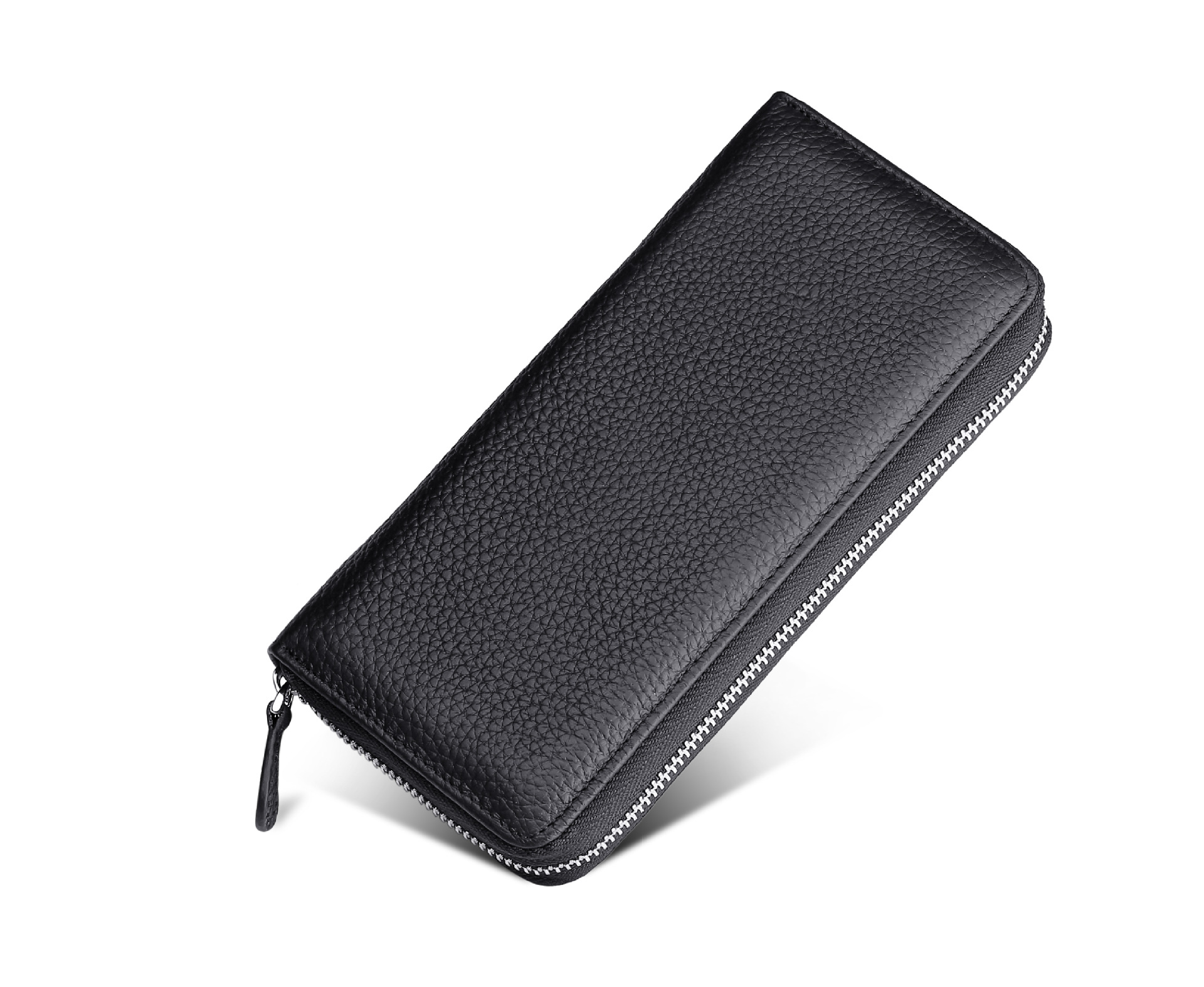 Transfronterizo caliente-venta bolso de cuero multifuncional de gran capacidad de órgano titular de la tarjeta RFID anti-desmagnetización antirrobo cepillo de fábrica en stock image 8