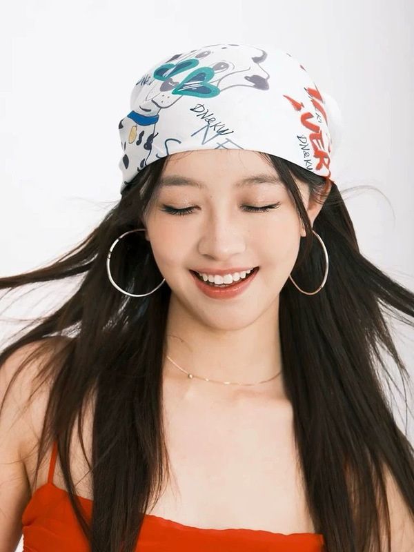 合集~美式废土风y2k辣妹方巾潮酷亚文化复古印花包头帽显脸小头巾|undefined