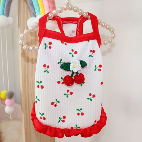 Cat, small dog, dog clothes, Pomeranian Teddy puppy camisole skirt, spring, autumn and summer