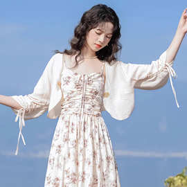 官图实价 国风薄款防晒开衫短外套女夏季外搭披肩新中式长袖上衣