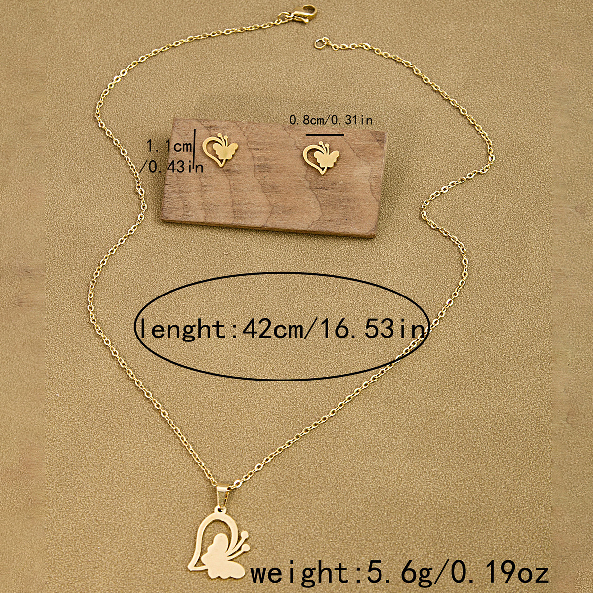 Orecchini in acciaio inossidabile, set di collane, croce geometrica, palma, occhio, gioielli pendenti a forma di rosa_voghion.com