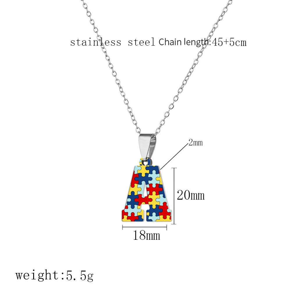 П pendant из нержавеющей стали с буквами, головоломка, ожерелье, (торговля через границы)
