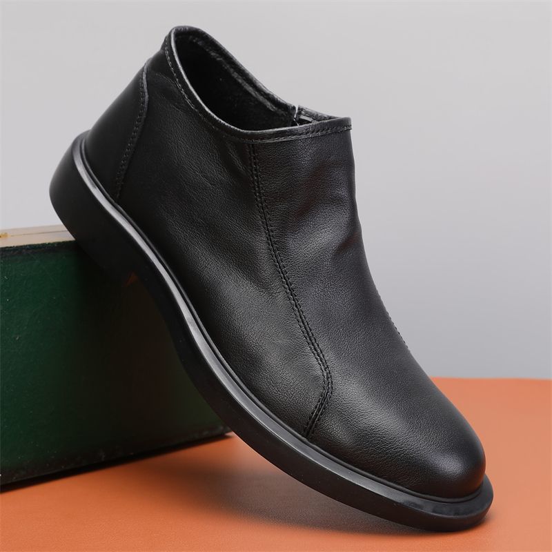 Chelsea botas de cuero para hombres, botas de cuero casuales de cuero de una sola capa, botas de cuero suaves transpirables para hombres, venta caliente