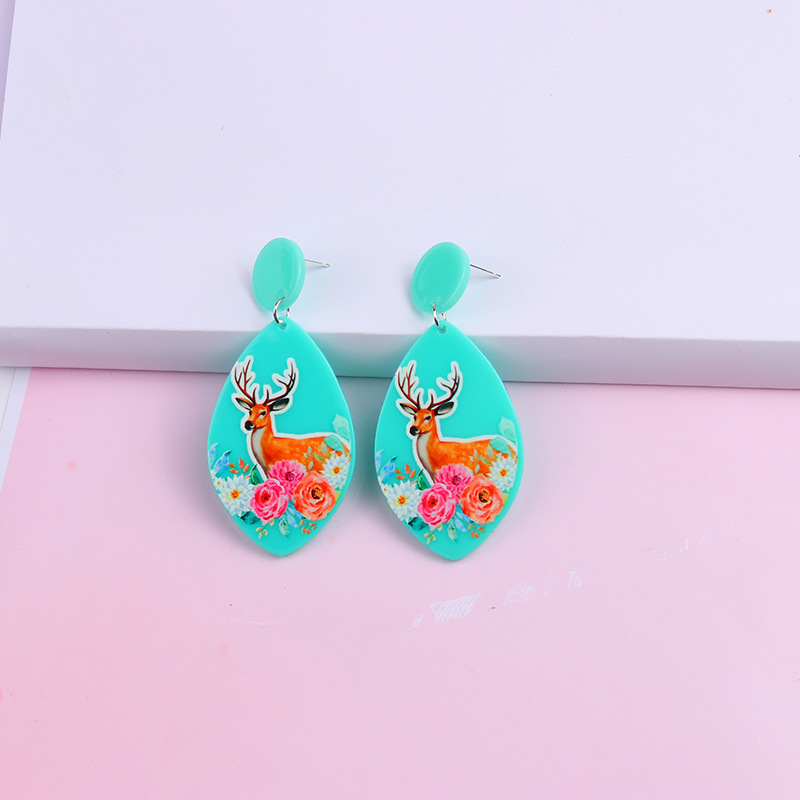 Retro Deer Arylic Stoving Varnish Womenu0027S Drop Earrings 1 Pair
