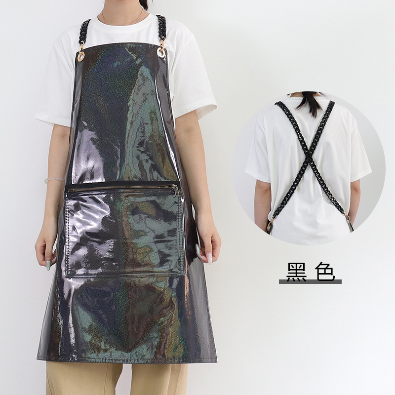 Transfronterizo Amazon nuevo delantal PU de color fantasma impermeable pintura de arte barbero ropa de trabajo cocina delantal doméstico