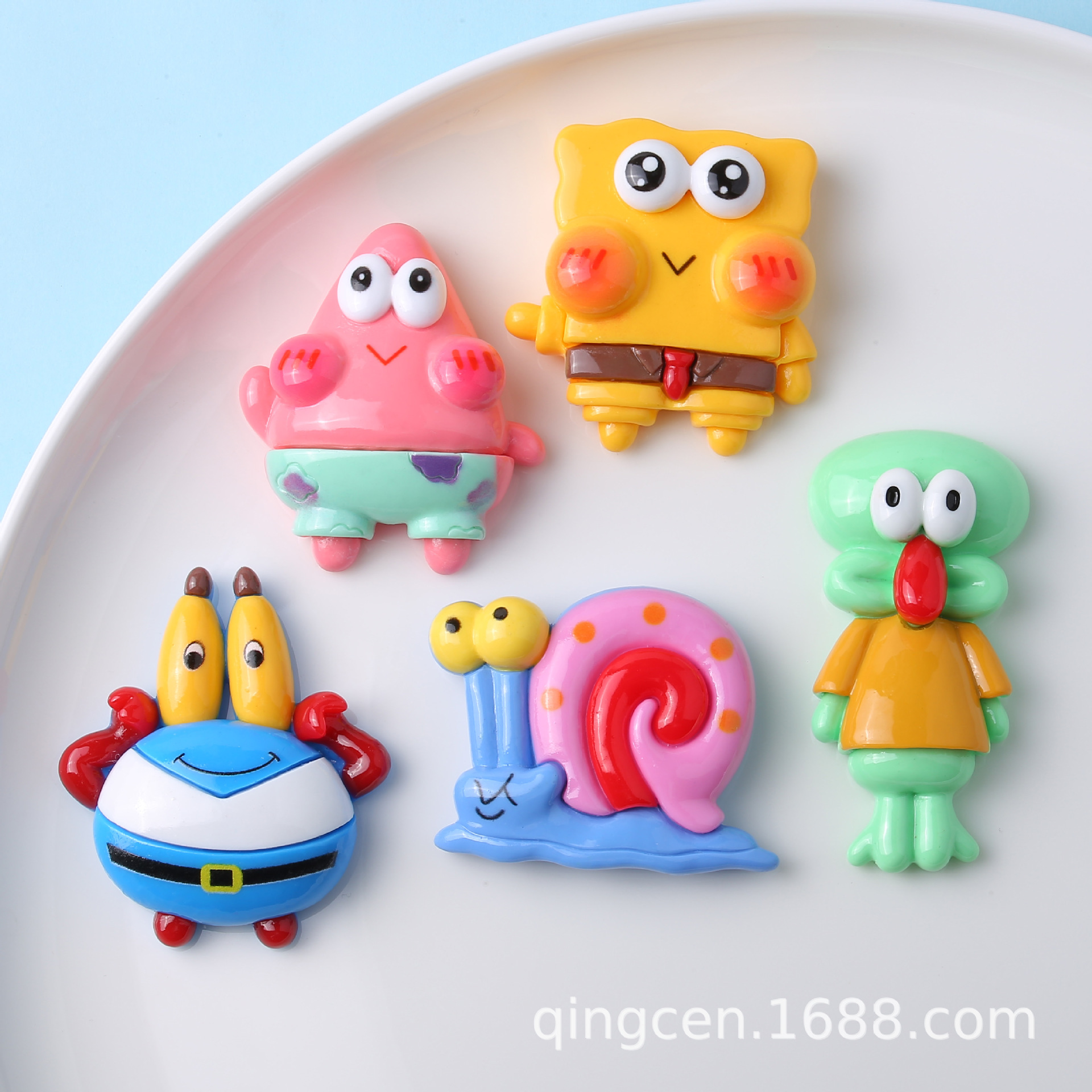 Cartoon Animal Large Spongebob Luminous Resin Accessories diy Refrigerator Sticker Cream Glue Phone Case Wholesale