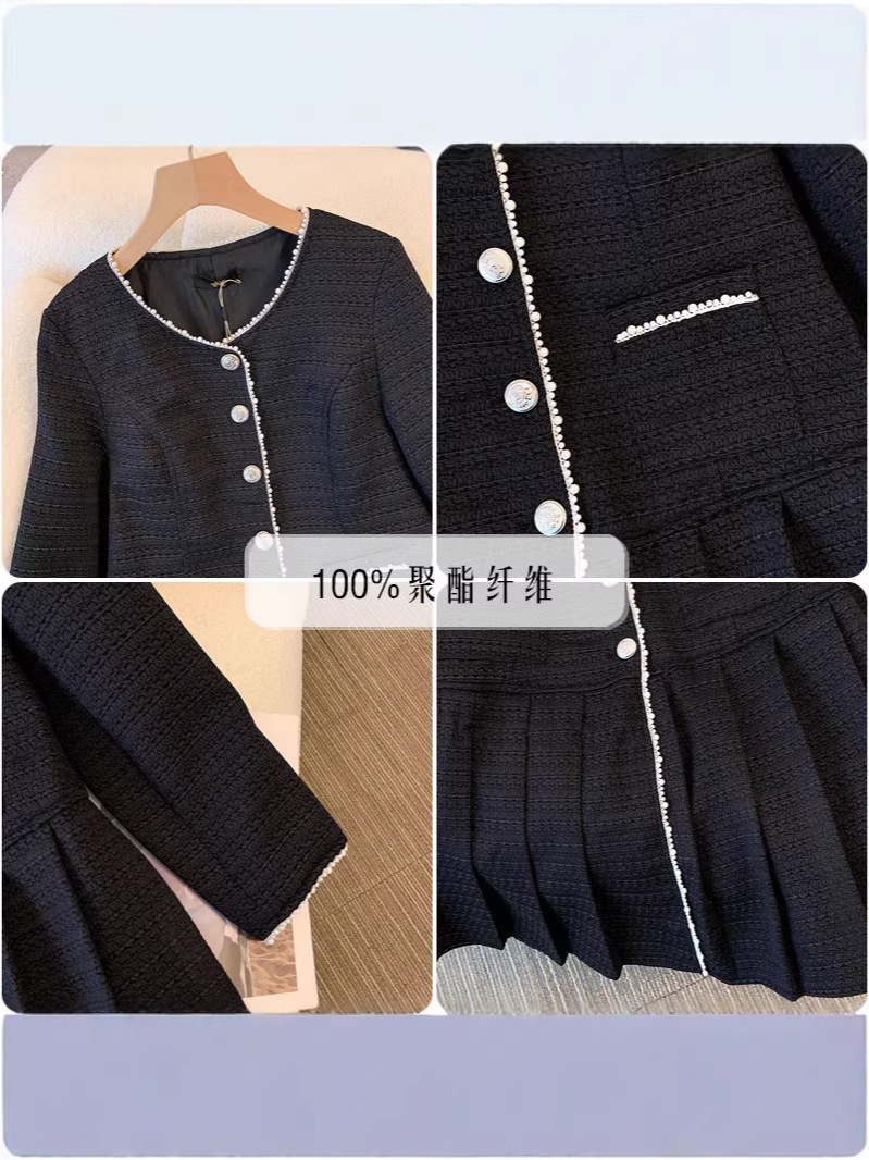 120-300 Plus Size Women's Clothing, Chanel-Style Dress, New Autumn and Winter Model, Pleated Long-Sleeved Dress with a High-End Feel for Chubby Girls 120-300 Plus Size Women's Clothing, Chanel-Style Dress, New Autumn and Winter Model, Pleated Long-Sleeved Dress with a High-End Feel for Chubby Girls