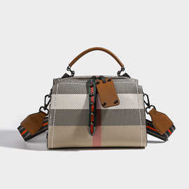 软皮小方包潮2024春季新款高档格子包软皮格纹女包手提斜挎包潮