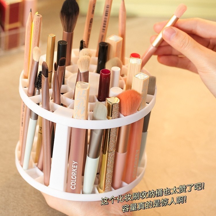化粧ブラシ収納棚鉛筆絵筆中性ペンホルダー49穴プラスチック収納棚円形ブラシ収納棚|undefined