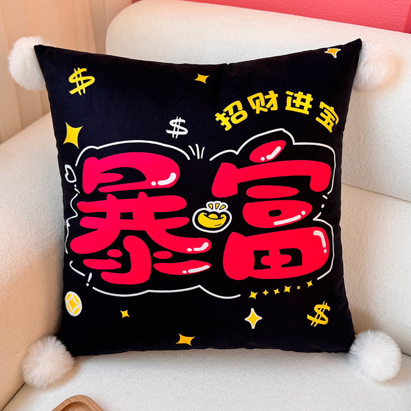 La dopamina hace una fortuna, la almohada se enriquece, la funda de la almohada, el sofá de la sala de estar, la almohada, la impresión de la cabecera, la almohada abstracta, la bola de pelo