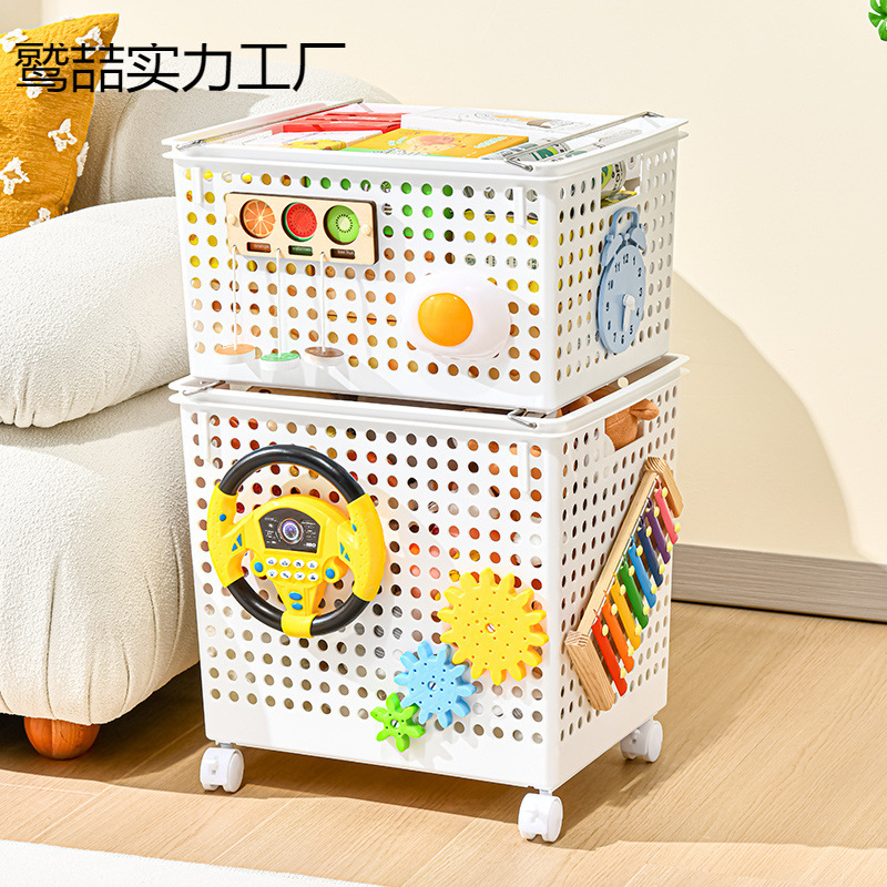 Dirty Clothes Basket Household Cute Toy Storage Basket Desktop Busy Board with Wheels DIY Hole Basket Kidsren's Laundry Basket