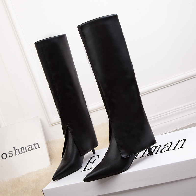 712 small split trousers fashion boots pointed high heel with thin but knee high boots boots knight boots