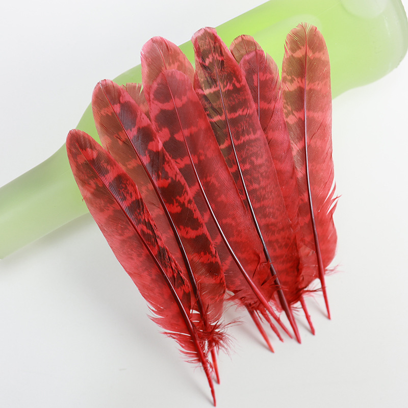 Plumas rojas al por mayor boda jardín de infantes diy plumas hechas a mano pieles de pavo pendientes de plumas de ganso accesorios accesorios de ropa image 45