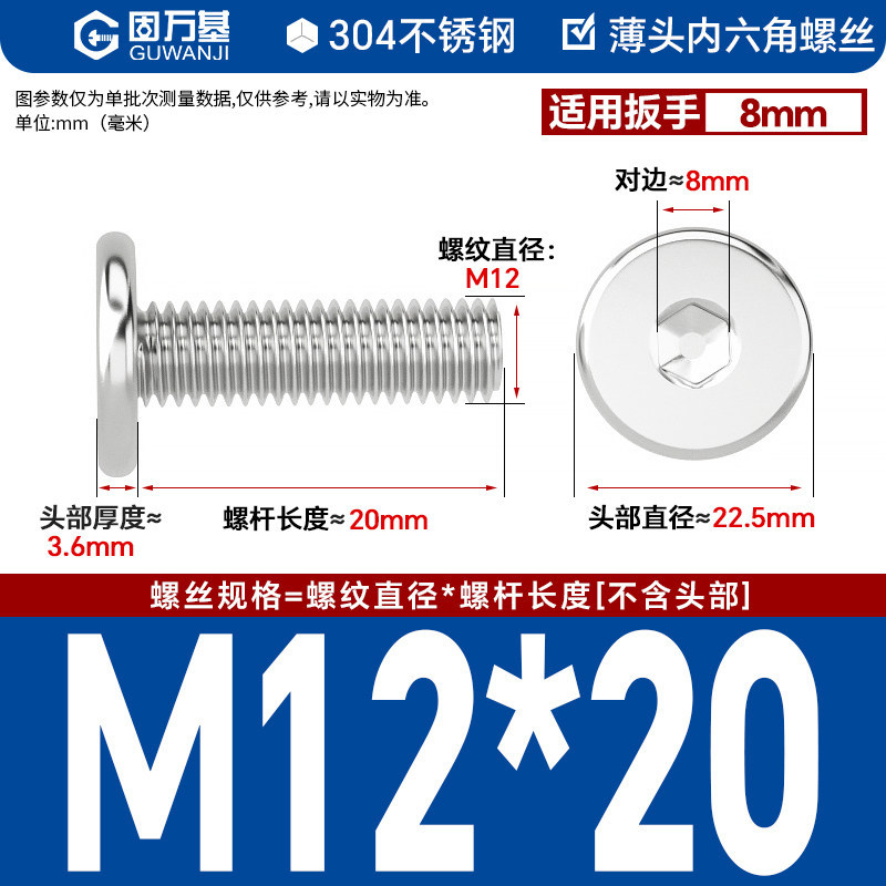 304 M12*20