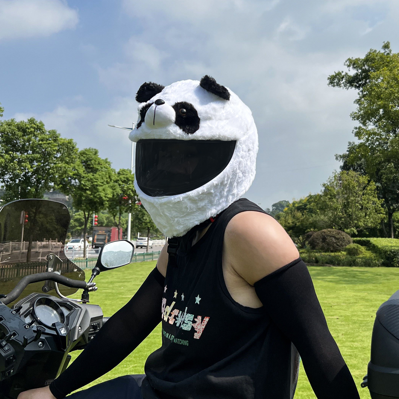 Cross-border wholesale motorcycle helmet cover exposed helmet full helmet plush cartoon personality helmet protective cover pig head sister