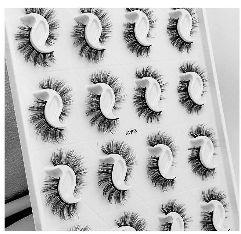 20 Pairs Of Imitation Mink Hair Nude Makeup Thick False Eyelashes display picture 8