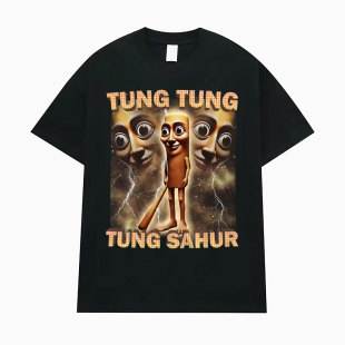 Tung Tung Tung Sahur Funny Baseball Bat Meme T-Shirt Ment-Shirt
