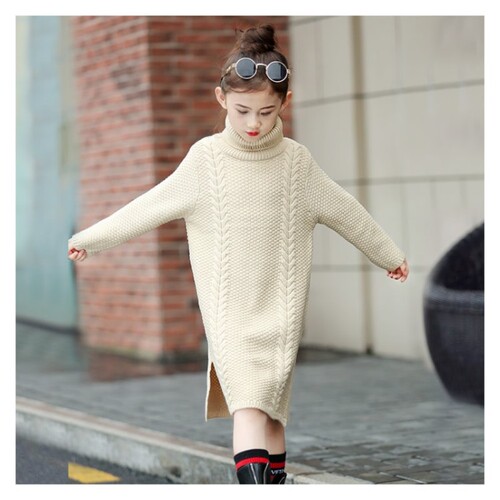 Girls Sweater  New Spring and Autumn Fashionable Autumn Clothes Girls' Long Turtleneck Sweaters Children's Knitted Sweaters Children's Clothes