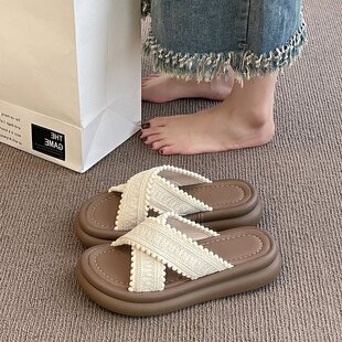 ���ƶȼ�~��4cm��������⴩��ЬŮins�ļ�����͸��ɳ������Ь��