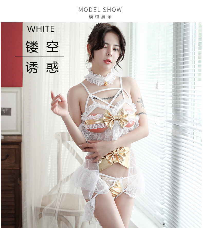 Devil Role Play Lingerie Set with Collar, Top, Skirt and Panties — detail image 9