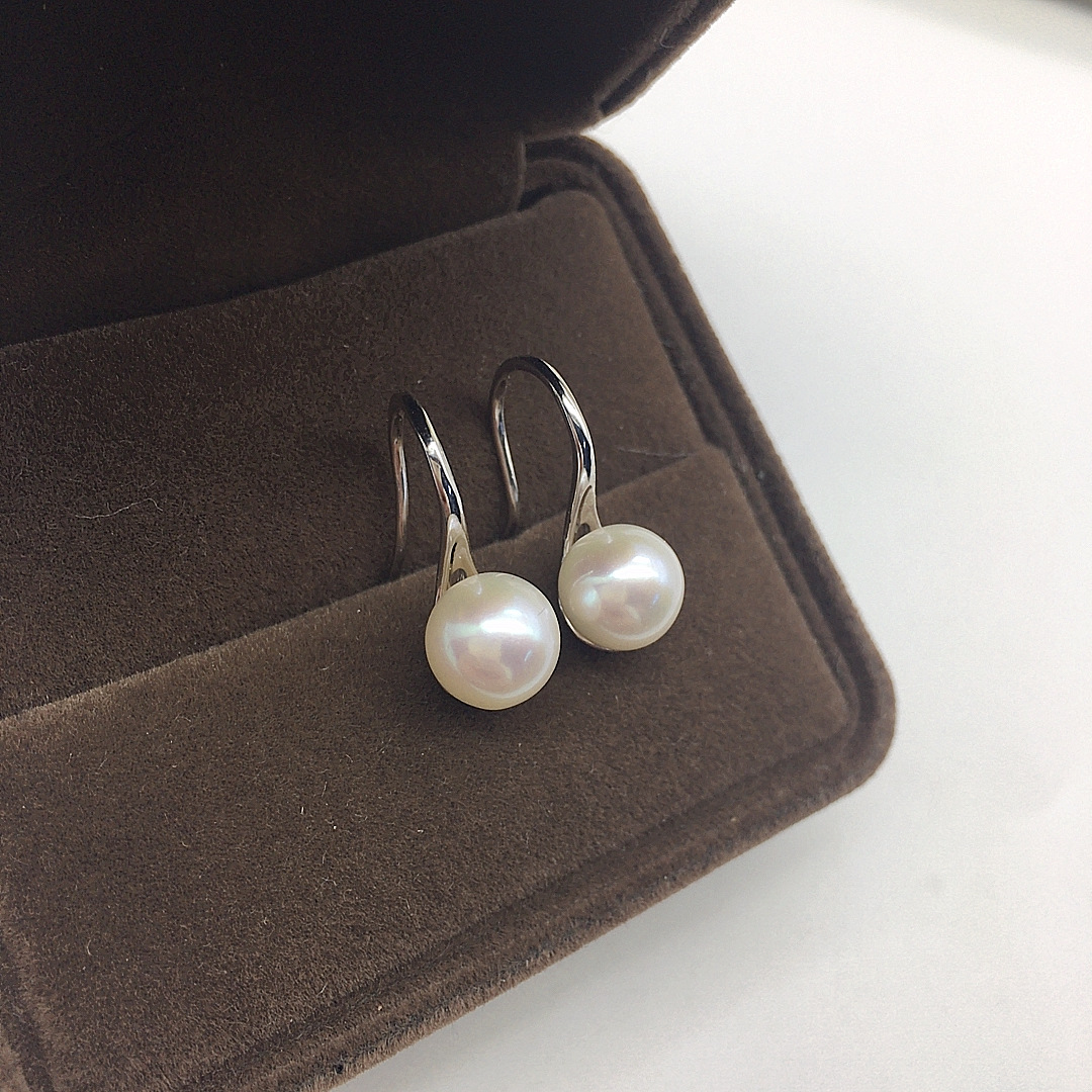 23g Weight 925 Sterling Silver Ear Needle Material Ear hook Classification 1 Pair Quantity Daily Occasion Freshwater Pearl Material Geometric Pattern Women's Gender Simple Style Style 1 Pair Freshwater Pearl Freshwater Pearl Earrings Geometric Ear Hook 13