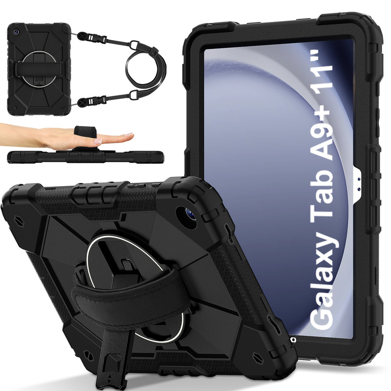 Suitable for Apple, Lenovo, Huawei, Redmi, Xiaomi, Samsung Silicone Anti-Fall Protective Case with Shoulder Strap and Stand for Tablet Suitable for Apple, Lenovo, Huawei, Redmi, Xiaomi, Samsung Silicone Anti-Fall Protective Case with Shoulder Strap and Stand for Tablet