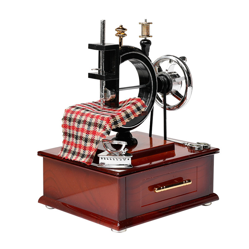 Caja de música de piano, fonógrafo retro creativo, decoración de escritorio, modelo de simulación, máquina de coser, ambiente de muebles, regalo de vitrina