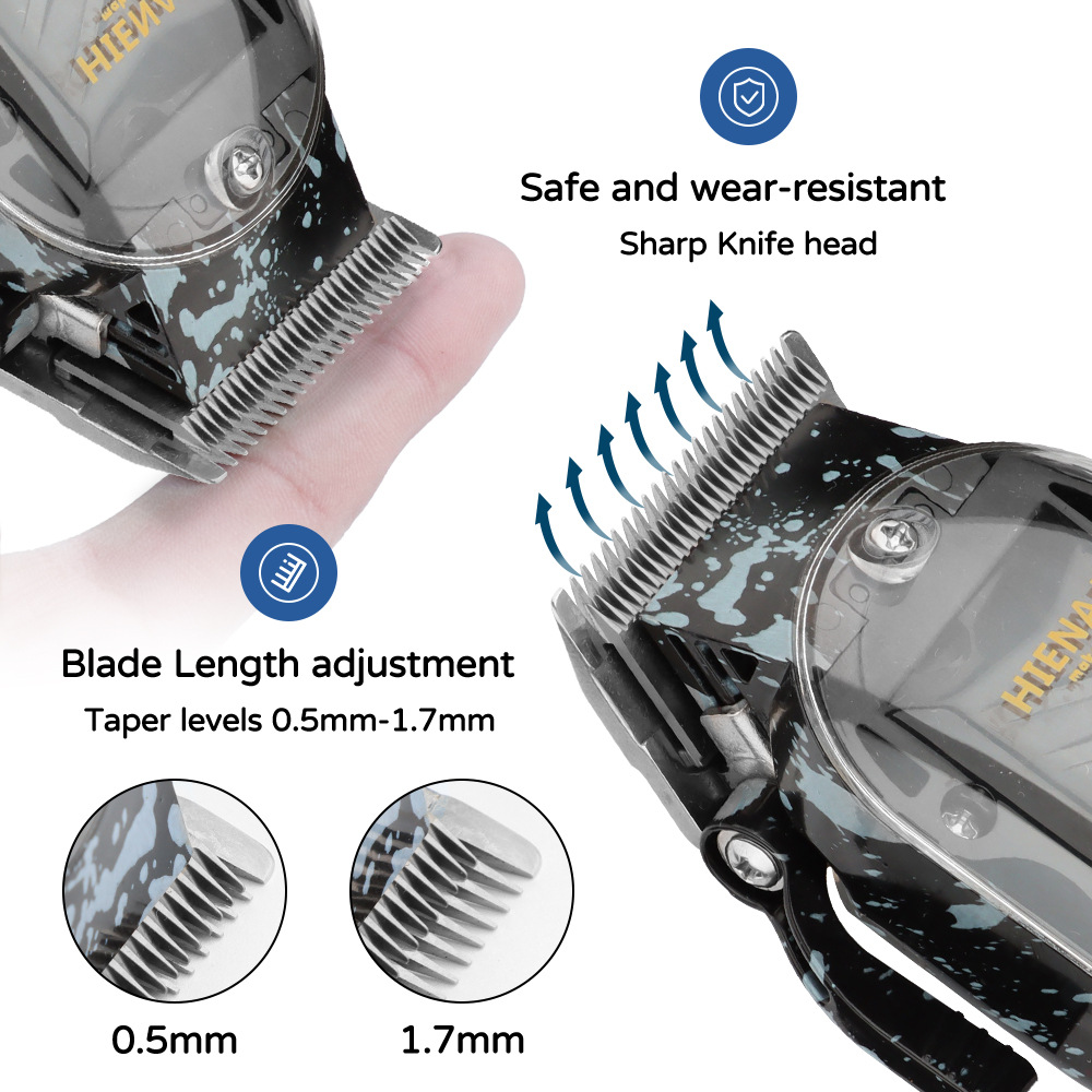 Cortadora de cabello profesional, pantalla digital LCD eléctrica, cuerpo transparente, máquina T01, traje recargable dos en uno, transfronterizo