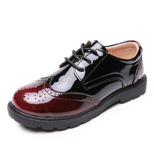 Amazon cross-border European and American style new boys' leather shoes, children's black British-style inner lining, large and medium-sized student performance shoes