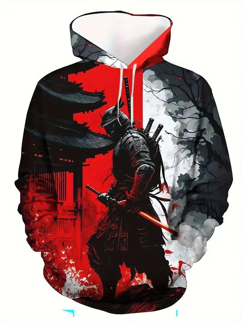Autumn Men's 3d Digital Printed Hoodie Long Sleeve Pullover_voghion.com