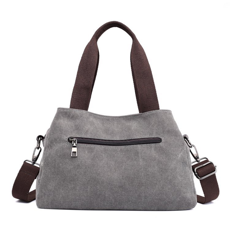 New casual canvas European and American women's single-shoulder bag, solid color trendy women's bag and handbag, cross-border one-piece consignment worldwide undefined