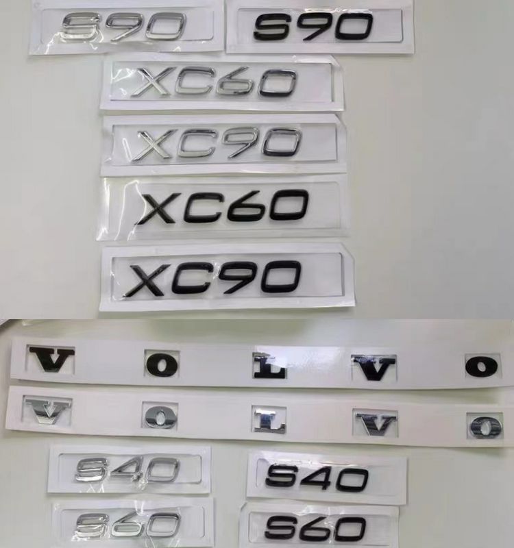 Suitable for Volvo XC90, XC60, V40, V60 rear emblems, VOLVO logo, T4, T5, T6, AWD lettering, and tail emblem stickers
