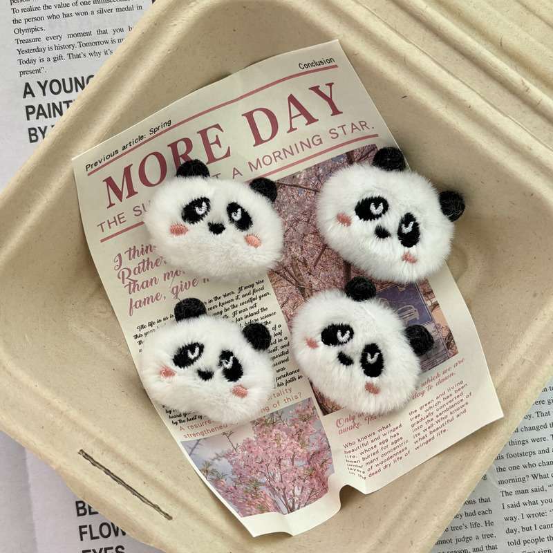 Cartoon Panda Head Headwear Clothing Accessories Mini Panda Doll Brooch Shoes Hat Socks Decorative Accessories